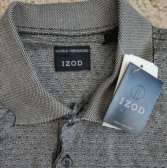 NEW Izod Golf Gray Polo Shirt Shorts Sleeve Sz M - Picture 2 of 5